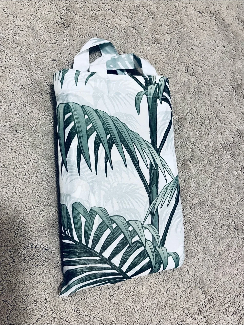 Green Tropical Palm Shower Curtain - Classic Botanical Print with bag
